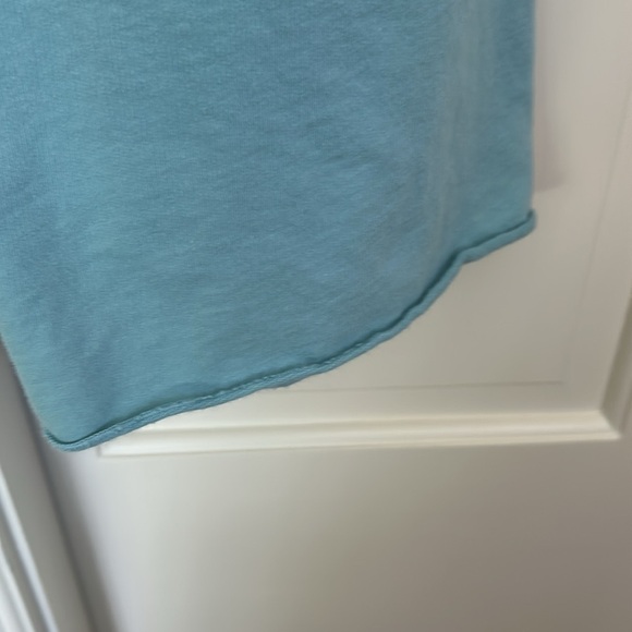 Rolled Hem Light Teal Floral Top 3/4 Sleeves Side Tie 100% Cotton Women’s 2X - Picture 11 of 12